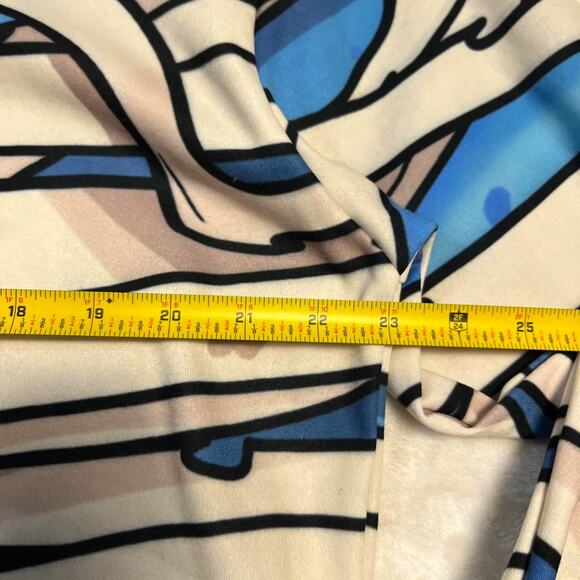 RageOn Mummy Wrap Sweatshirt Size Large White Beige Blue Aura Vibes Skate Emo - Picture 5 of 8